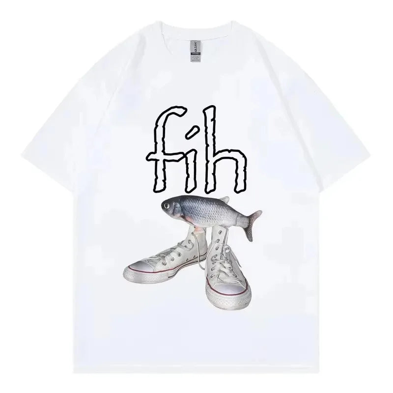 Funny New Style Hot Sale Fih Shoes Graphic T Shirts