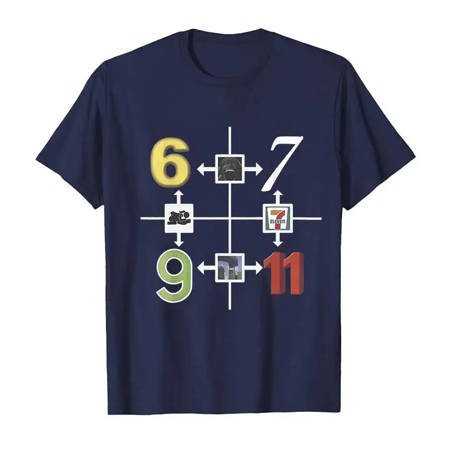 6-9 6-7 7-11 9_11 Meme Funny Sayings Gen Z Humor Meme T-shirt