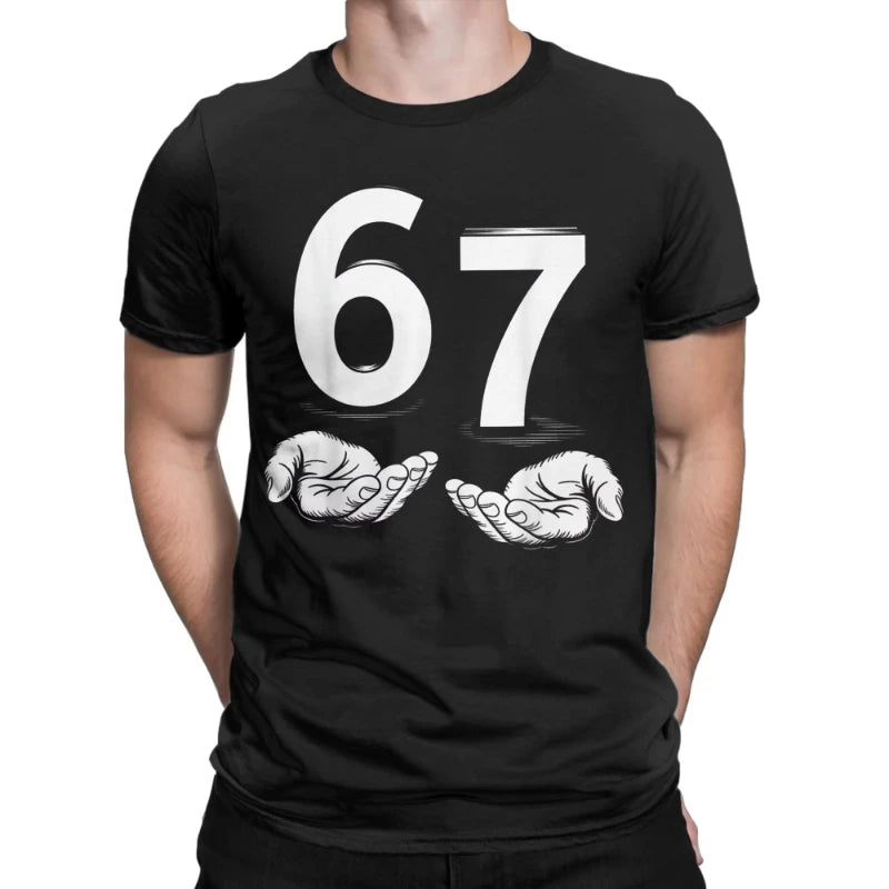 European and American Men T-Shirts Funny Six Seven 67 Meme
