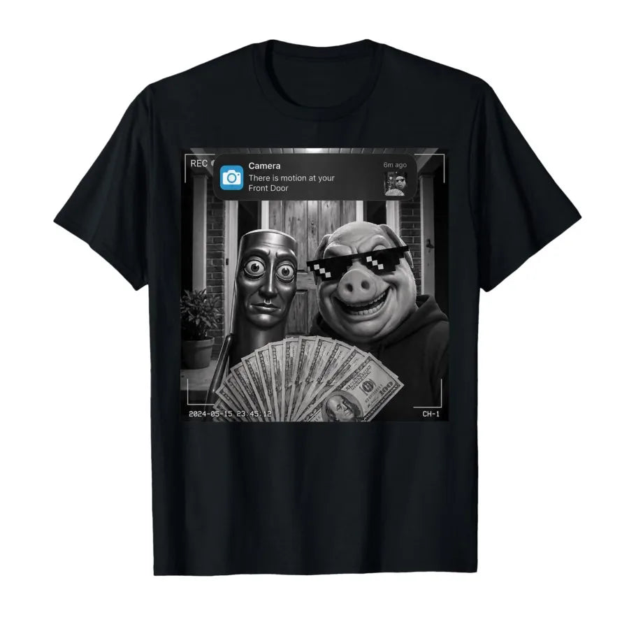 Tung Tung Tung Sahur John Pork Meme Brainrot Door Motion T-shirt