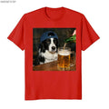 Border Collie Drinking Beer  T-shirt