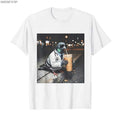 Tuff Pigeon Doctor Drinking Iced Coffee T-shirt