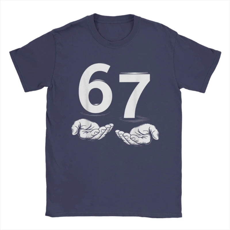 European and American Men T-Shirts Funny Six Seven 67 Meme