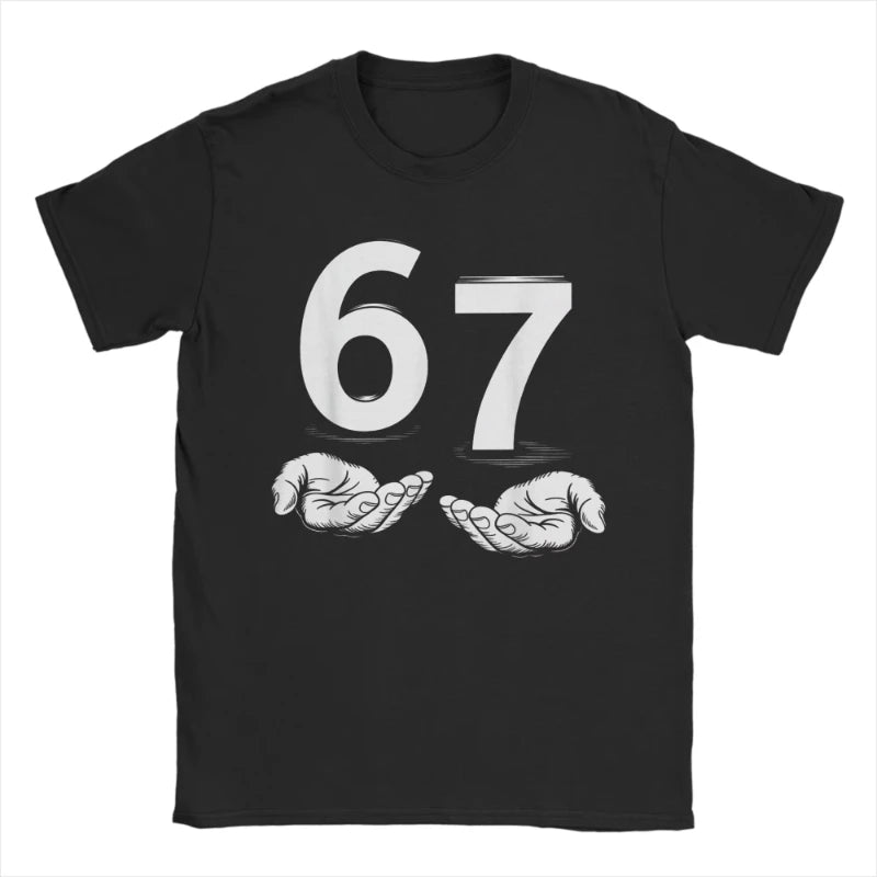 European and American Men T-Shirts Funny Six Seven 67 Meme