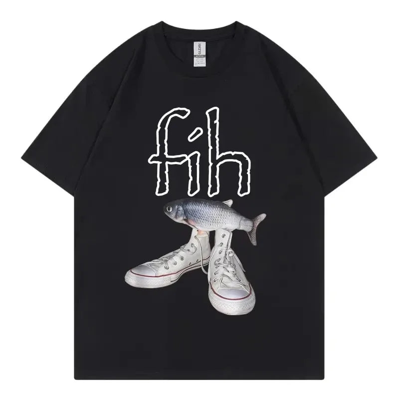 Funny New Style Hot Sale Fih Shoes Graphic T Shirts