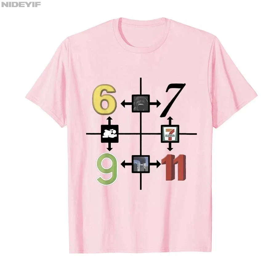 6-9 6-7 7-11 9_11 Meme Funny Sayings Gen Z Humor Meme T-shirt
