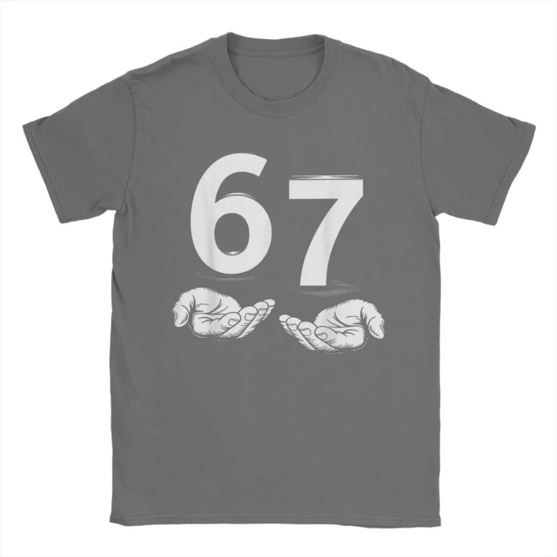 European and American Men T-Shirts Funny Six Seven 67 Meme