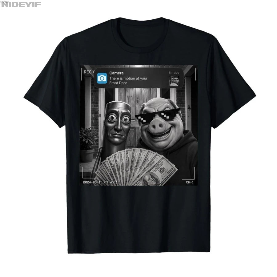 Tung Tung Tung Sahur John Pork Meme Brainrot Door Motion T-shirt