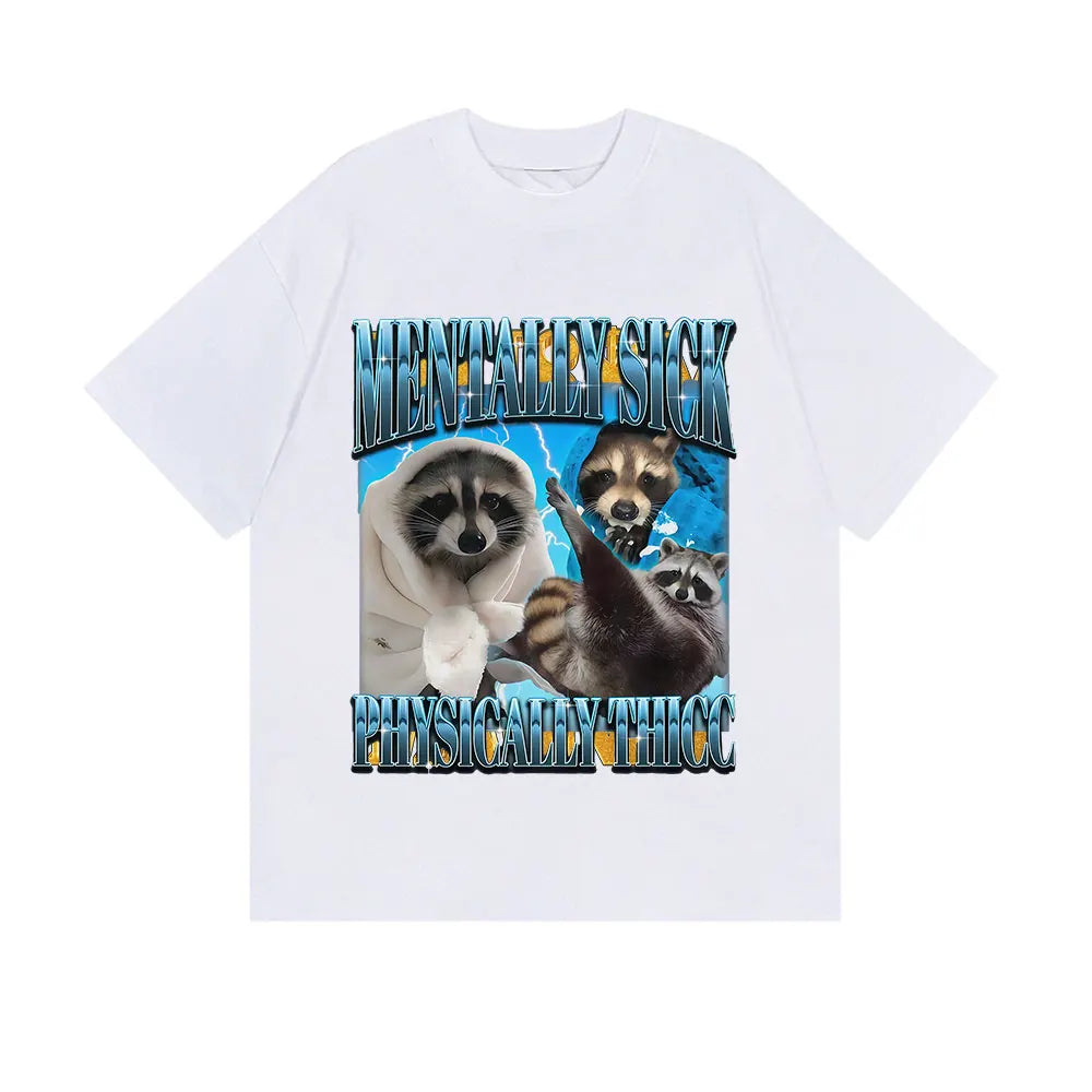 Funny Mentally Sick Physically Thicc Meme Graphic T Shirts